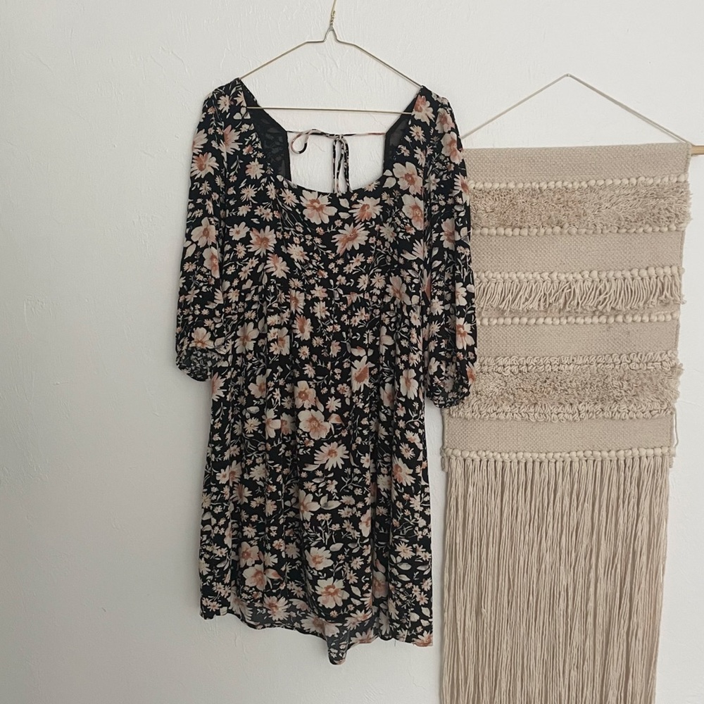 American Eagle Outfitters Floral Tie Back Mini Dress